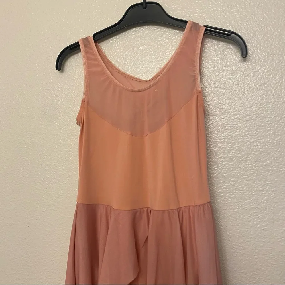 Dance Costume lyrical pink peach maxi dress Just Around Riverbend 14127 LC child